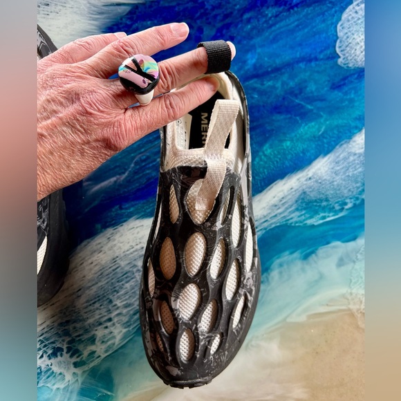 SALE! BUY or BUNDLE! NWOT Merrell Womens Hydro Runner size 8.5 Blk/Wht sock shoe - Picture 6 of 15